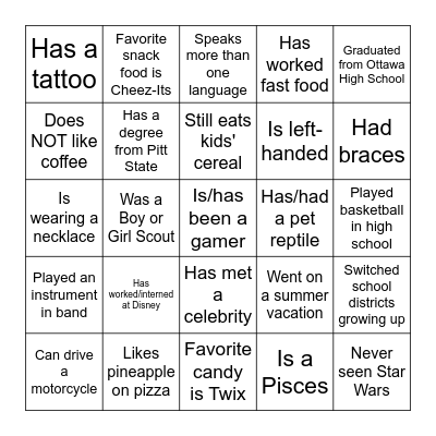 Renaissance Back2School Teacher BINGO Card