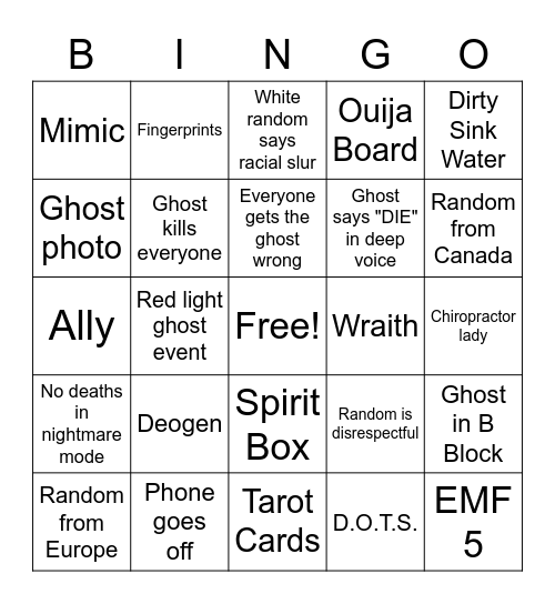 Phasmobingo Card