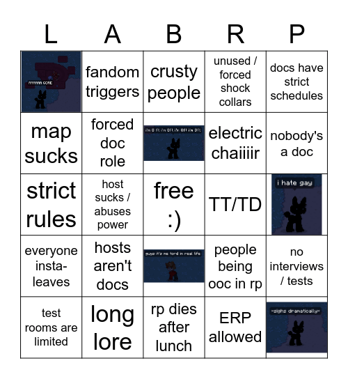 PT LAB BINGO Card