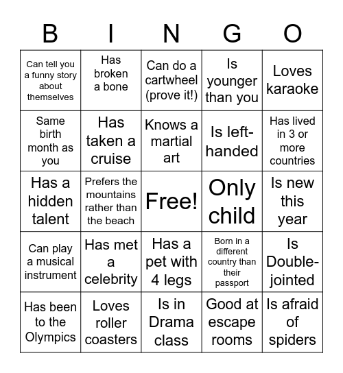 Find Some one who.... Bingo Card