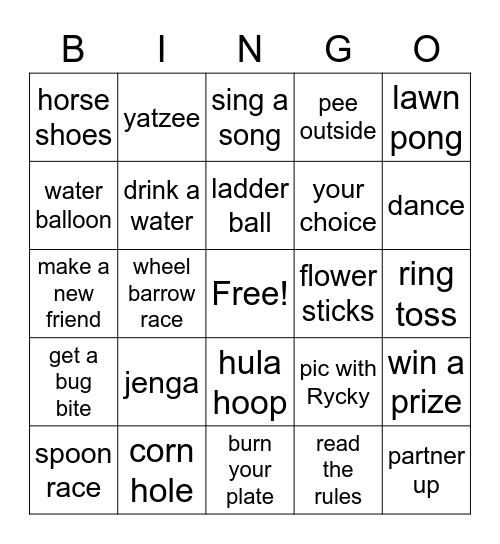 Rw/TR BINGO Card