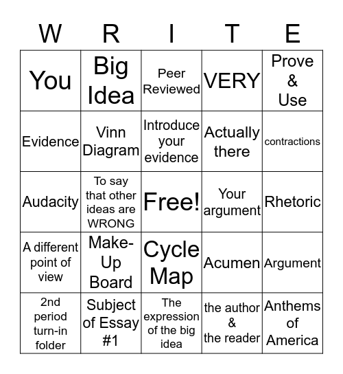 Q1 Review Bingo Card