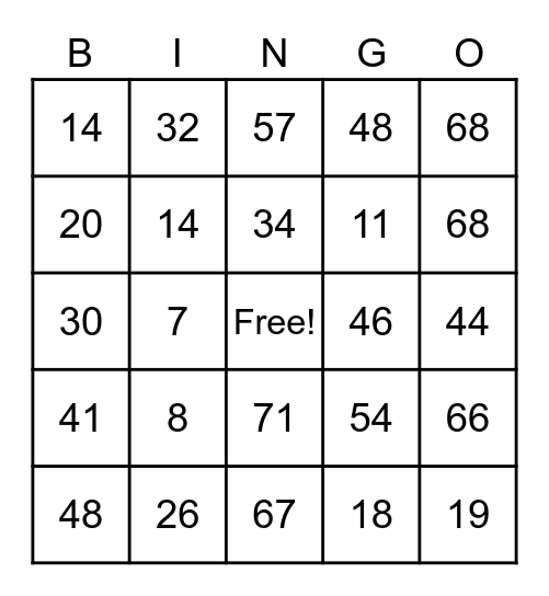 Bingo Pinoy Bingo Card