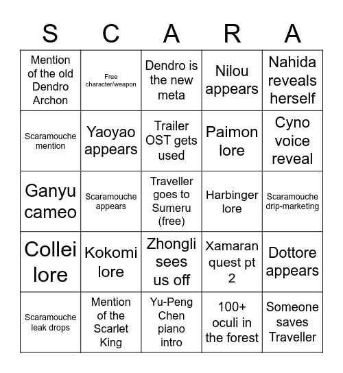 3.0 Bingo Card