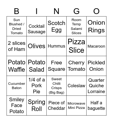 Picky Tea Bingo Card