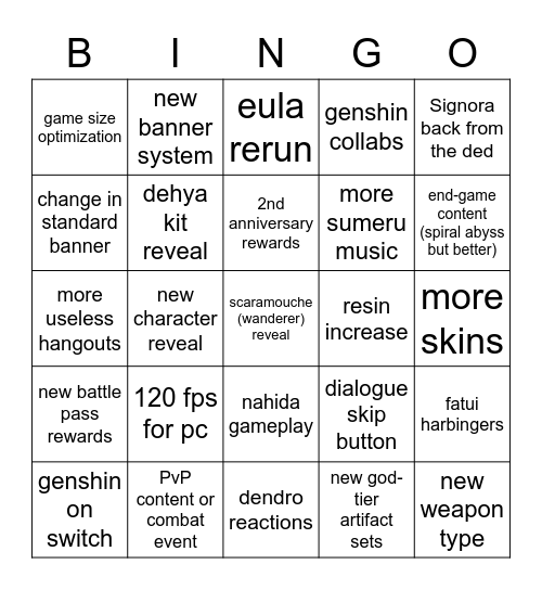 3.0 livestream (mentions) Bingo Card