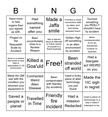 SEF Deployment Bingo Card