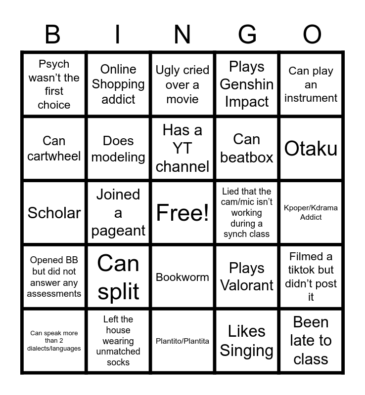 MAPSYA BINGO Card