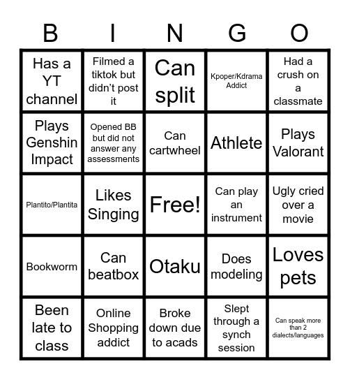 MAPSYA BINGO Card