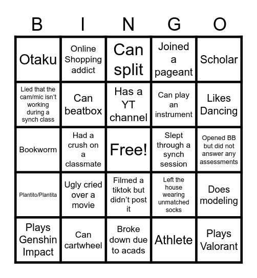 MAPSYA BINGO Card