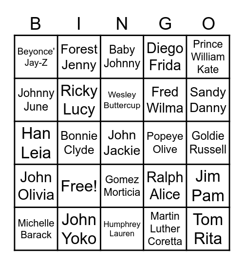 Lisa's Shower Bingo Card
