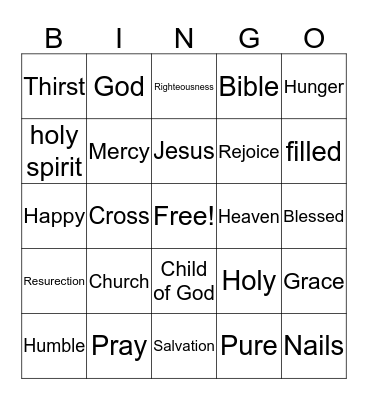 Hunger & Thirst Games Bingo Card