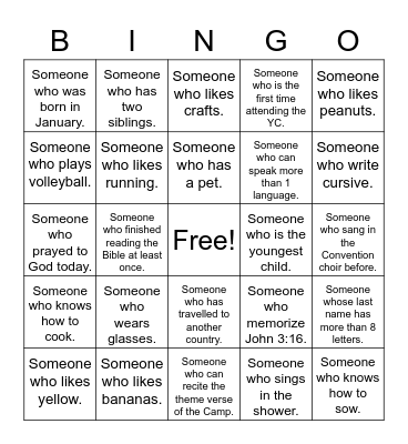 You Are Wanted! Bingo Card