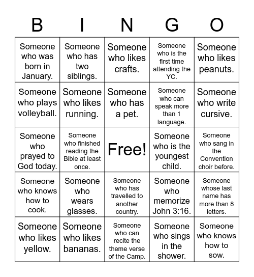 You Are Wanted! Bingo Card