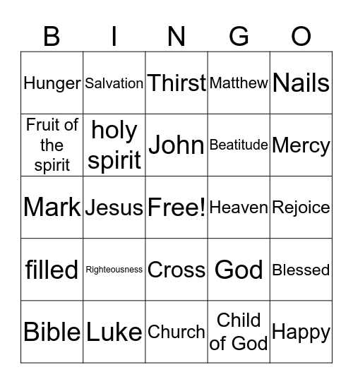 Hunger & Thirst Games Bingo Card