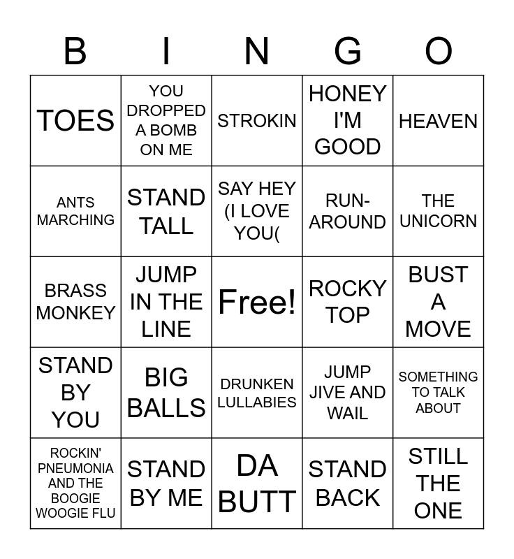 LAST ONE STANDING Bingo Card
