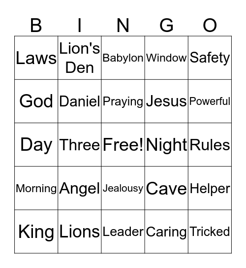 The Lion's Den Bingo Card