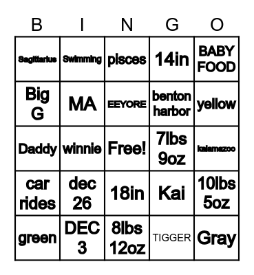 Getting to know Grayson ! Bingo Card