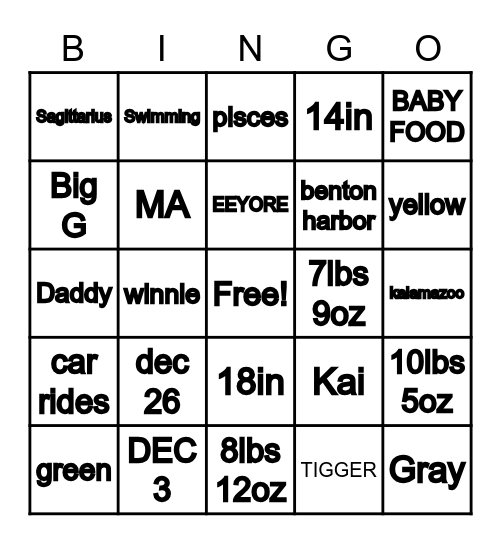 Getting to know Grayson ! Bingo Card