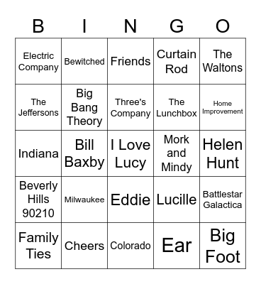 TV TRIVIA Bingo Card