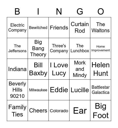 TV TRIVIA Bingo Card