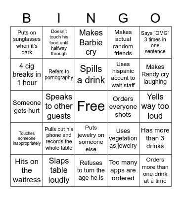 Russel Bingo Card
