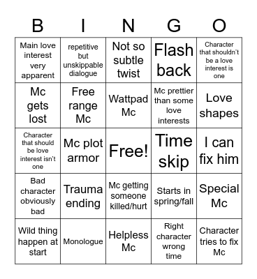 Otome bingo Card