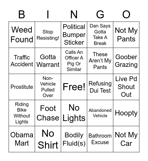 OPLive Bingo Card