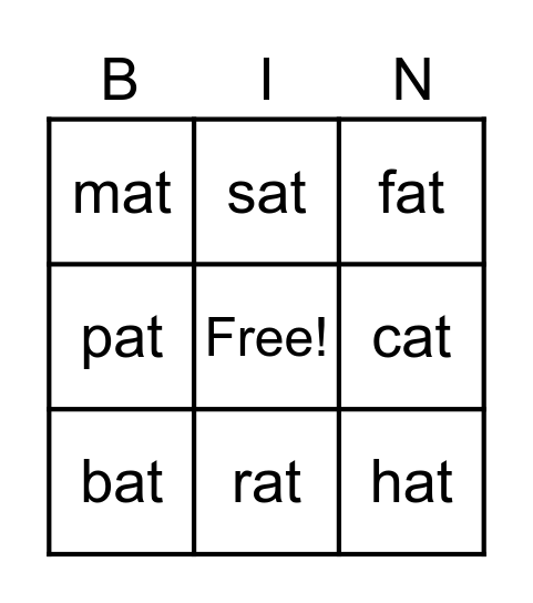 -at Bingo Card