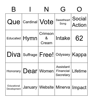 D E L T A Bingo Card