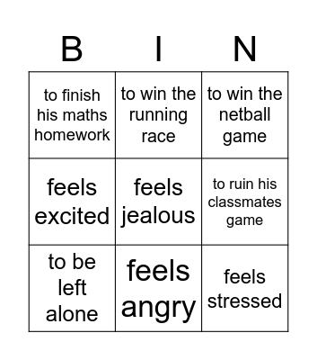 Motivation Bingo Card