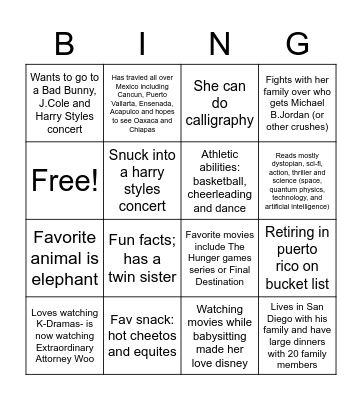 Bingo 2 Bingo Card