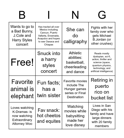 Bingo 2 Bingo Card