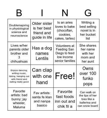 Bingo 3 Bingo Card