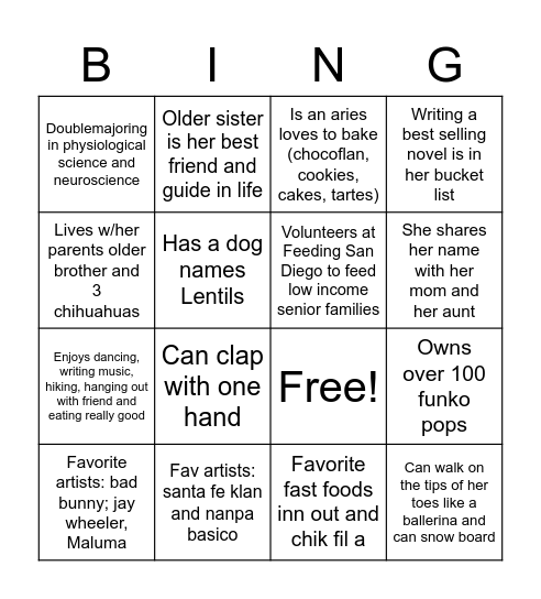 Bingo 3 Bingo Card