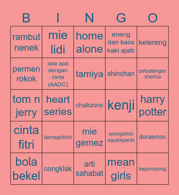 H3Y's board Bingo Card