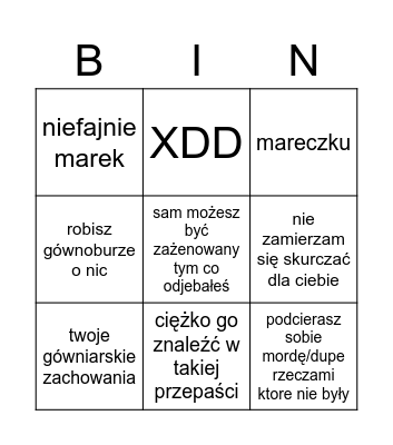 how aga treats marek and his feelings when he want to talk about a problem Bingo Card