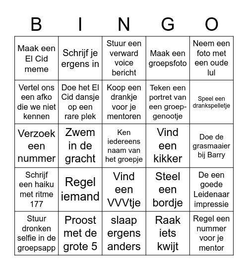 Bingo 177 Bingo Card