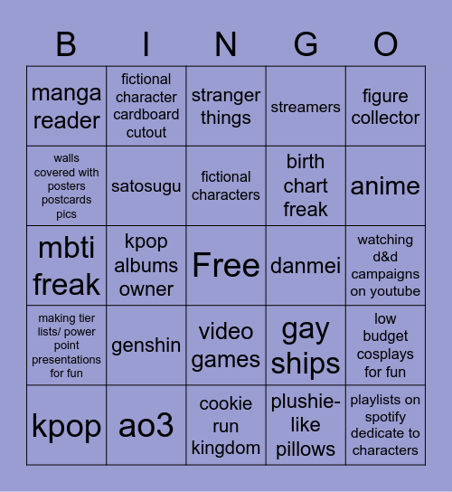 taiga bitchless Bingo Card