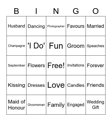 Josh and Ferdie Bingo Card
