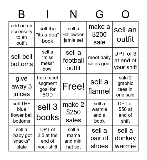 Tullabee Bingo Card