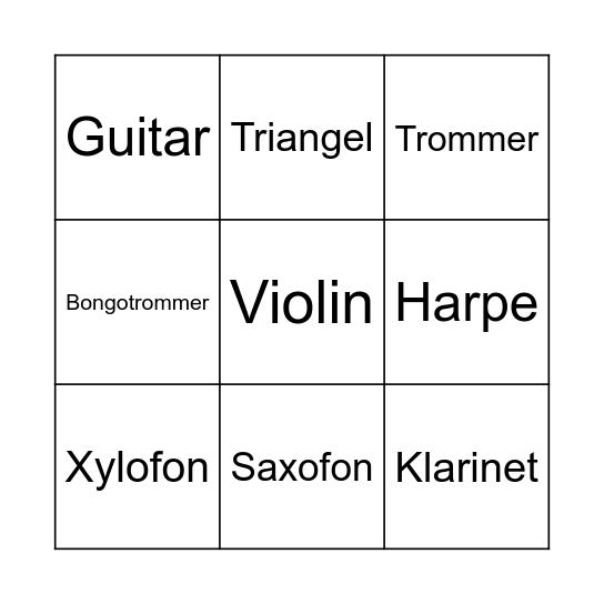 Instrument Banko Bingo Card