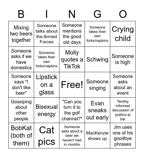 SuperNatural Bingo Card