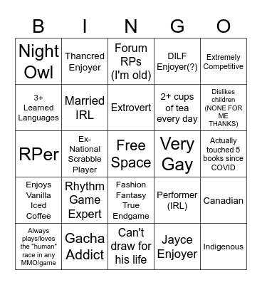 Kuro Bingo Card