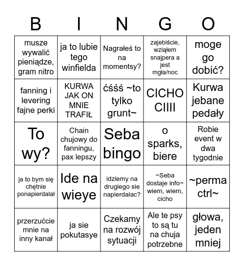 Bingo Sebastiana Bingo Card