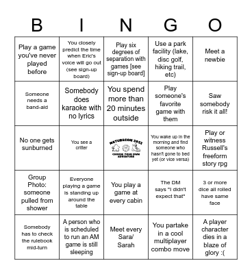 2022 Naturecon Bingo Card