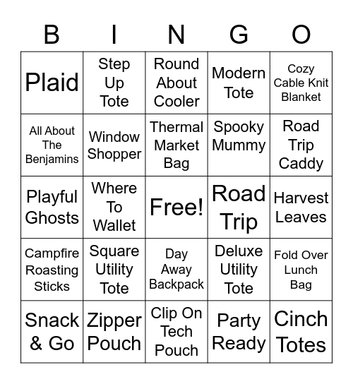 BINGO Thirty-One Style Bingo Card