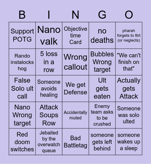 Belladonna Bingo Card