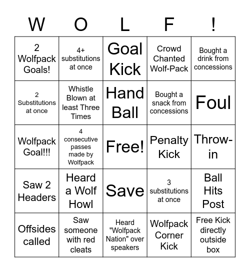 Family & Friends Night Bingo Card