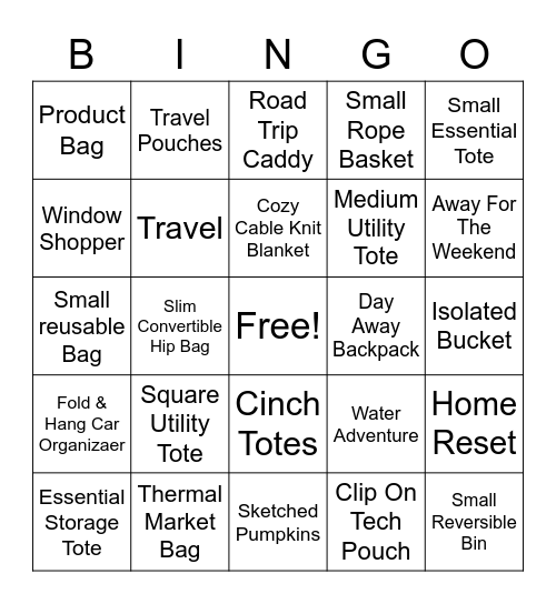 BINGO Thirty-One Style Bingo Card